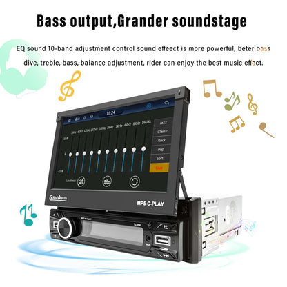 Wireless Carplay and Android Auto 7-inch Single DIN Electric retractable car display  Free shipping